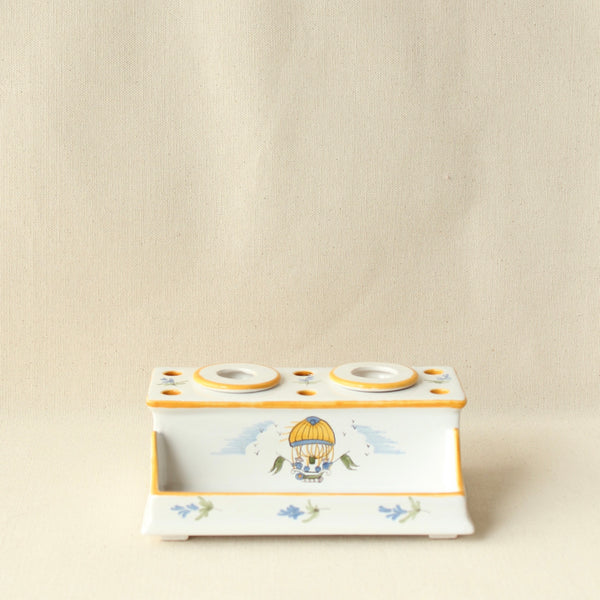 Pierre Deux Porcelain Double Inkwell
