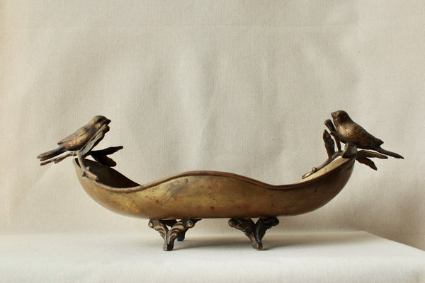 Brass Bird Serving Dish