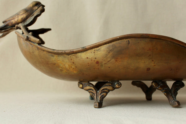 Brass Bird Serving Dish