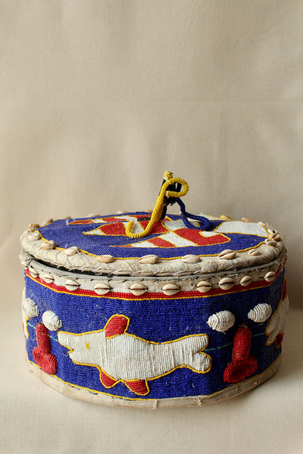 Nigerian Yoruba Beaded Basket