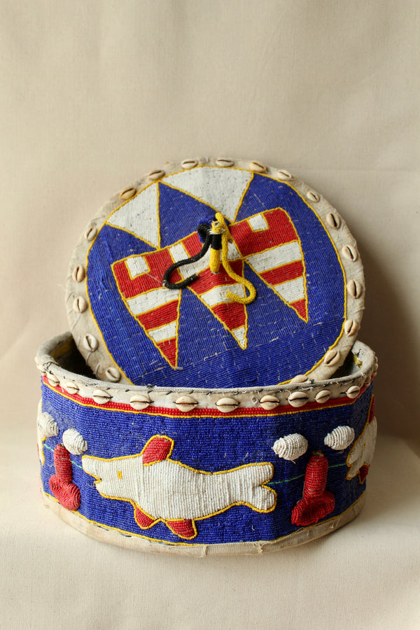 Nigerian Yoruba Beaded Basket