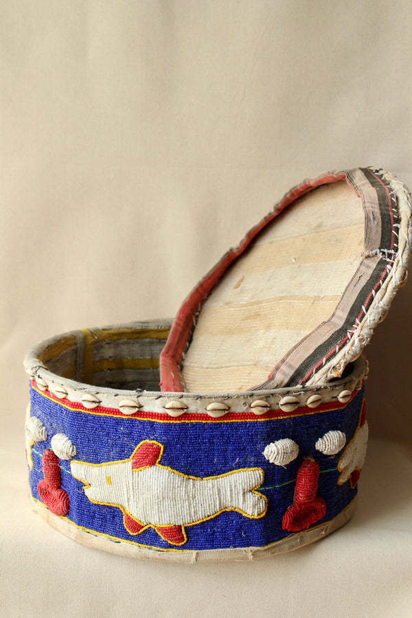 Nigerian Yoruba Beaded Basket