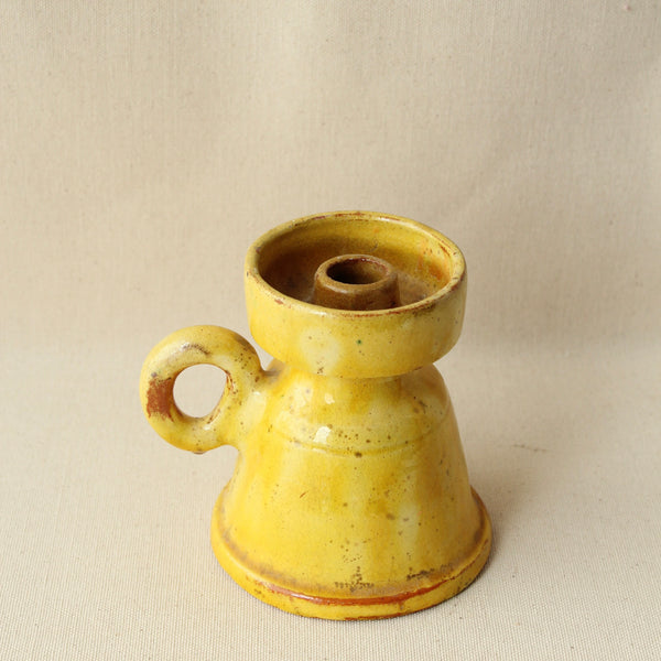 Yellow Ceramic Candle Holder