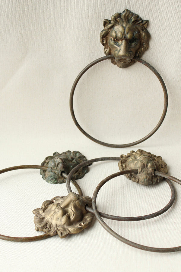 Brass Lion Head Towel Ring